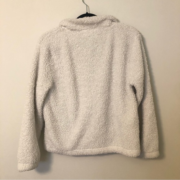 GAP White Teddy Pullover Quarter Zip Sweatshirt - Picture 4 of 4